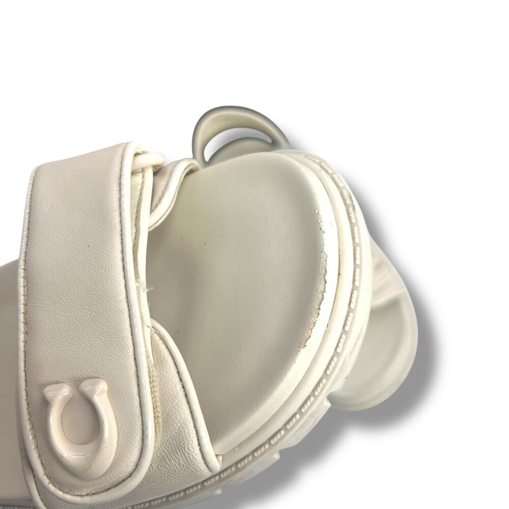 Coach Brynn Platform Buckled Leather Platform Size 5 Ivory White Chunky Flat - Picture 4 of 9